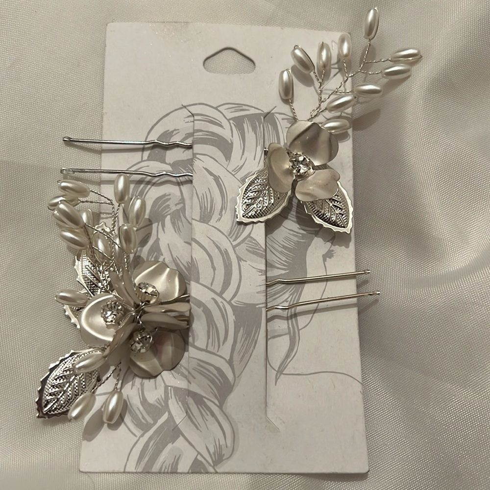 “Bundle 10 for $13” Icing floral pearl hair pin accessory for party wedding